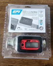 GPI 113255-1, 01A31GM Aluminum Turbine Fuel Flowmeter with Digital LCD Display,