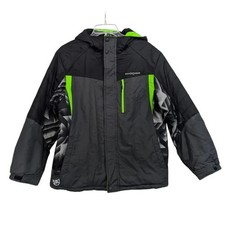 ZeroXposur Winter Coat - Size 14/16 Boys Large - Grey / Black / Neon Green