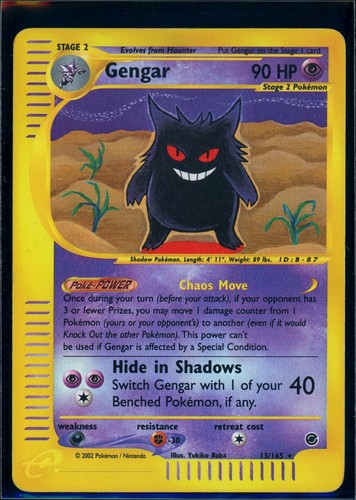 Pokemon EXPEDITION - #13/165 Gengar - Reverse Holo - ENG - HP/MP