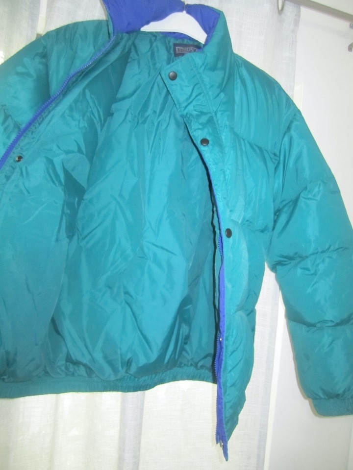 Lands End Ladies Teal Goose Down Puffer Jacket ~ Size Small Looks brand-new image 5