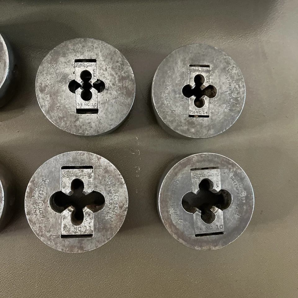 Vintage GTD Little Giant 8 Pc Die set 1/4” - 3/4” w Hard Makita case USA - Image 4 of 4