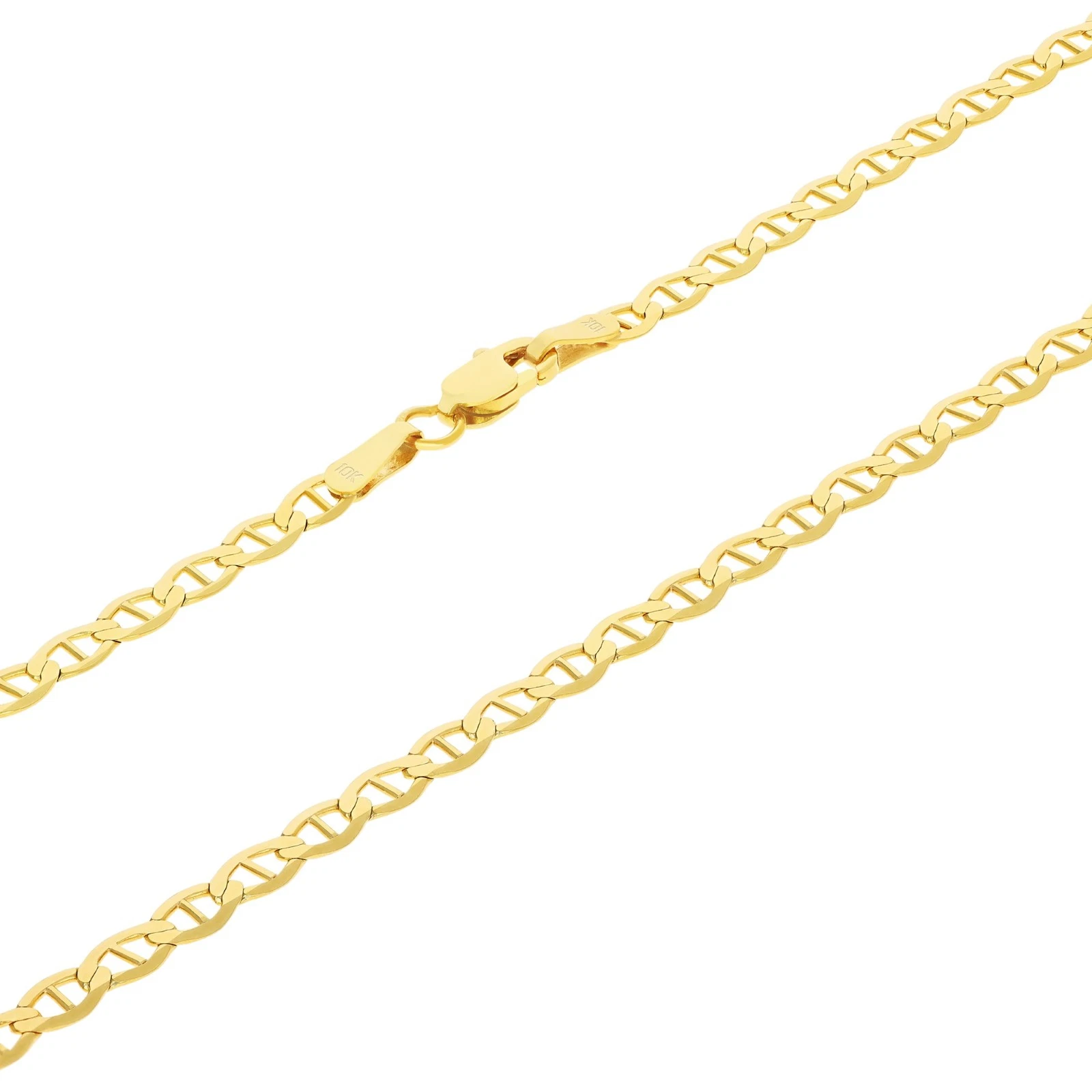 GUCCI Collana catena maglia ancora marinaio oro giallo 10 kt massiccio 3 mm uomo donna 16" 30"