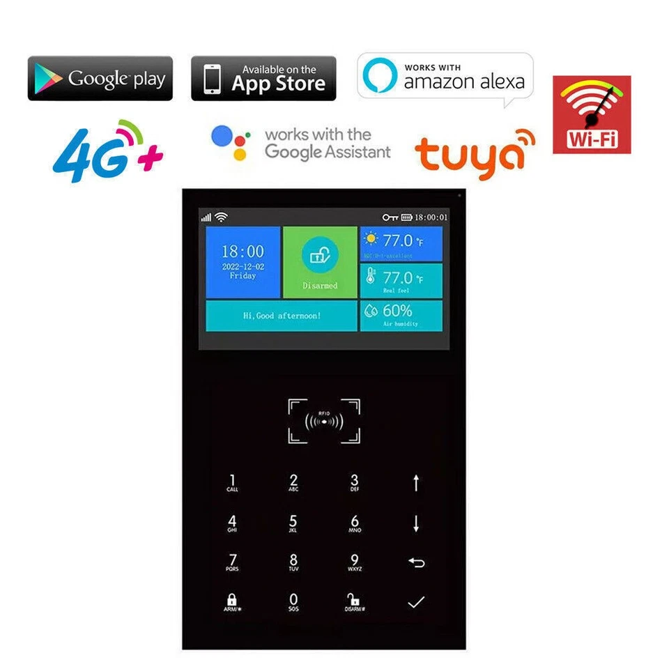 C31 Tuya WiFi+4G GSM SMS Wireless Home Security Alarm System+Alexa+Google Home - Image 2 of 4