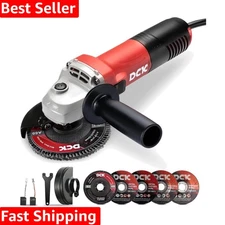 High-Speed 4.5 Inch Angle Grinder, 6.7 Amp with Safety Guards & 6 Discs Included