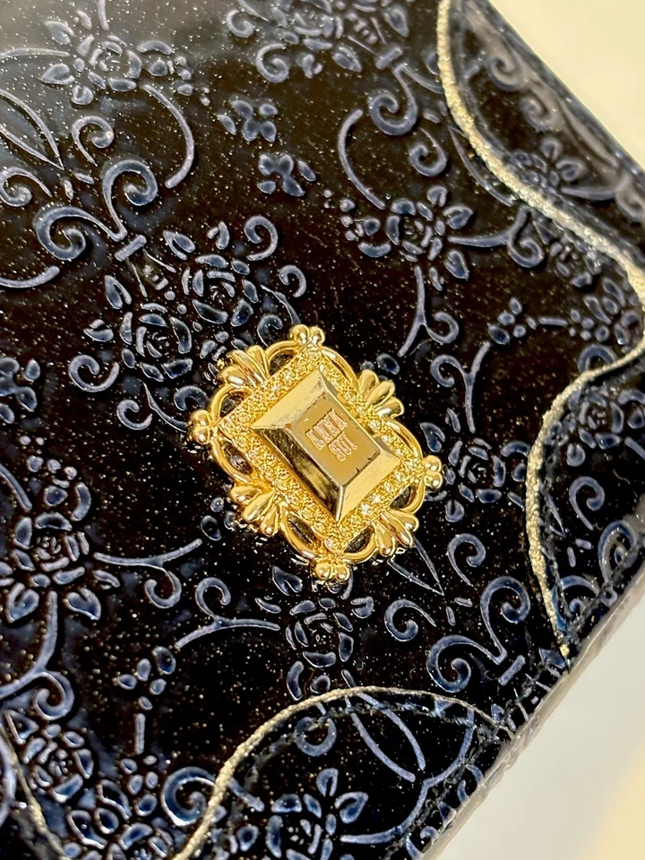 ANNA SUI Sapphire Blue Bifold Patent Leather Princess Wallet AUTHENTIC - Image 2 of 4