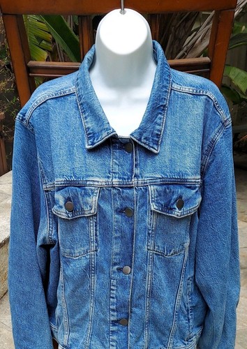 ANA Women's Blue Denim Trucker Jean Jacket Boho Classic Medium Wash EUC Plus 2XL - Picture 3 of 6