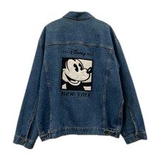 Vtg Disney Store Mickey Mouse Denim Jacket New York Embroidered Blue Jean M 194
