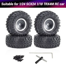 4pcs 1.0 Inch Wheel Rims Tires For 124 Scx24 118 Trx4m Rc Car