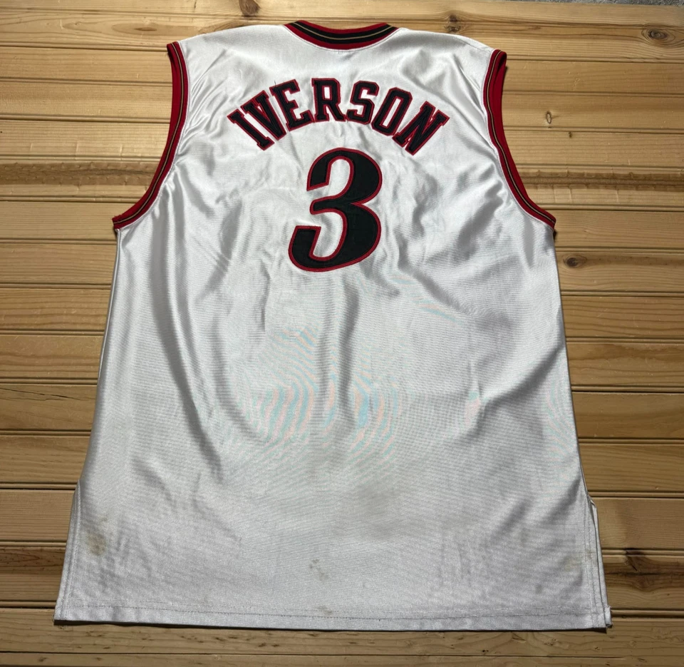 Camiseta deportiva de baloncesto vintage Y2K Philadelphia 76ers Allen Iverson #3 de la NBA - talla 48 Foto 2 de 4