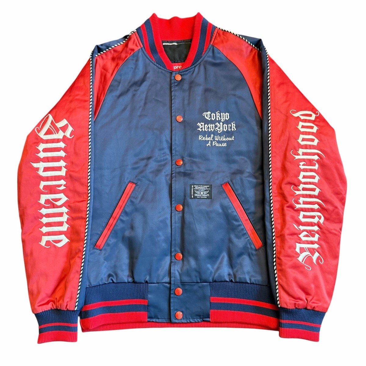 AW2006 Supreme X Neighborhood Satin Sukajan Baseball Jacket Medium