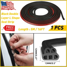 Double Rubber Layer Seal Car Strip Weather Door Window Lock Trunk Hood Edge Trim
