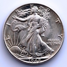 S.C. USA - 1/2 dollaro. 1942. Liberty. EBC Sc-argento 12,5 G. Quasi Asia