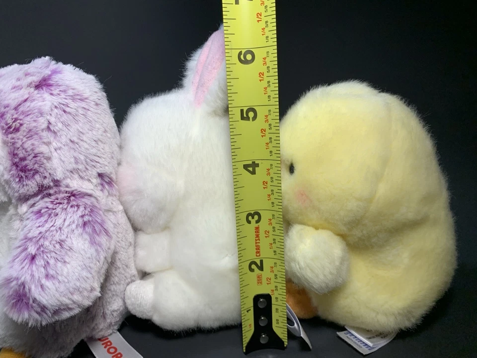 Aurora 5" Plush Stuffed Toy Lot of 4 Chick Palm Pals, Bunny Rabbit, Purple Owl - Image 4 of 4