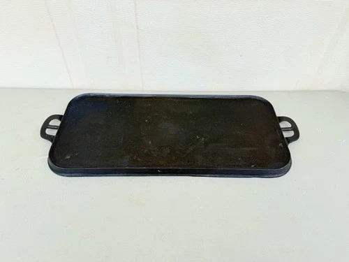 Antique ERIE Logo Cast Iron #8 Pre Griswold Griddle 745A Rectangular Pan Skillet