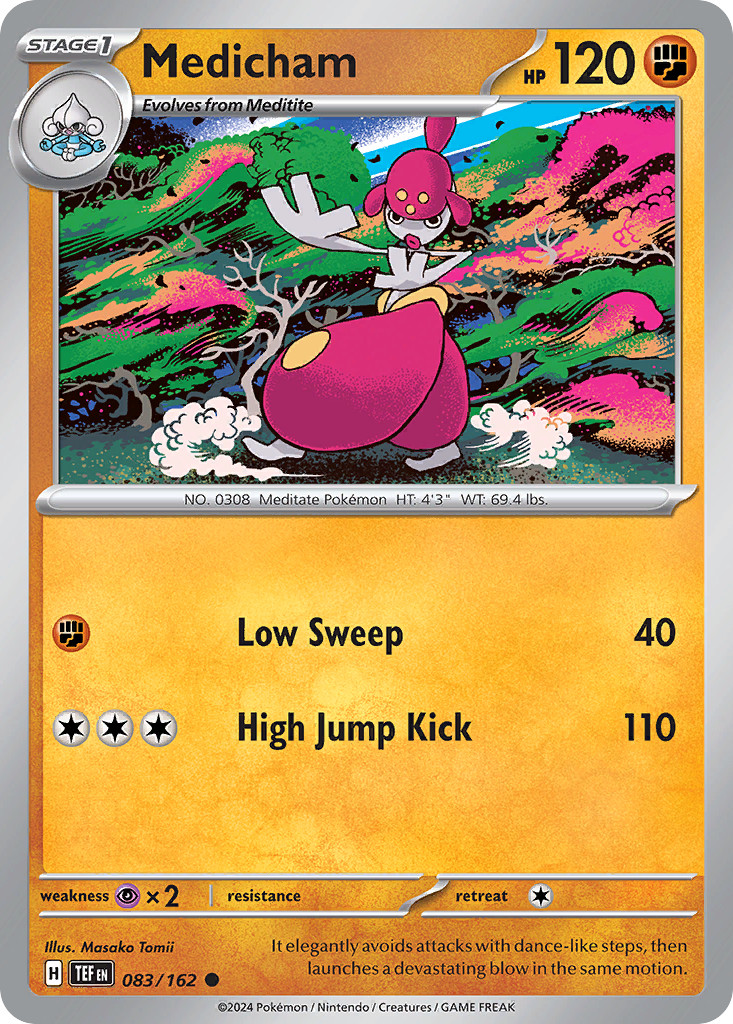 Medicham 83/162 Common | Temporal Forces | Pokemon Card