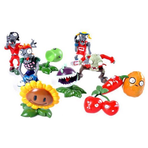 10pcs Plants vs. Zombies Game Bungee Zombie Action Figures Set PVC Toys