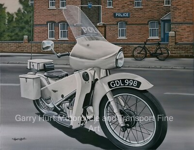 Velocette LE Police Motorcycle Classic Art A4 size print UK
