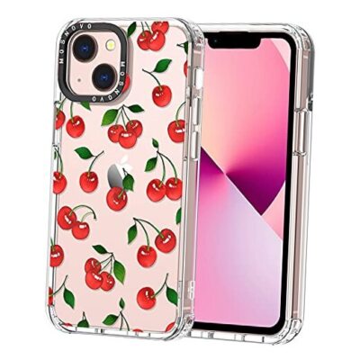  for Case, [Buffertech 6.6 ft Drop Impact] [Anti Peel iPhone 13 Cute Cherry