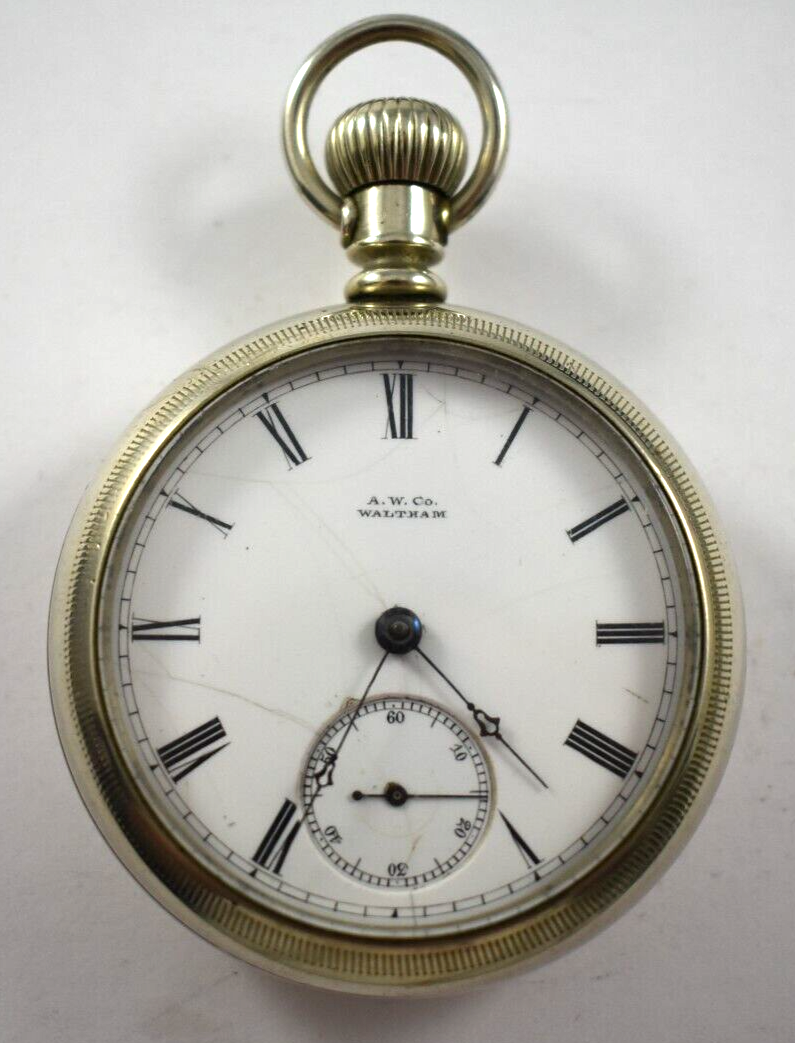1879 Waltham P.S Bartlett 18s 15J OF Pocket Watch w/Fahys Oresilver