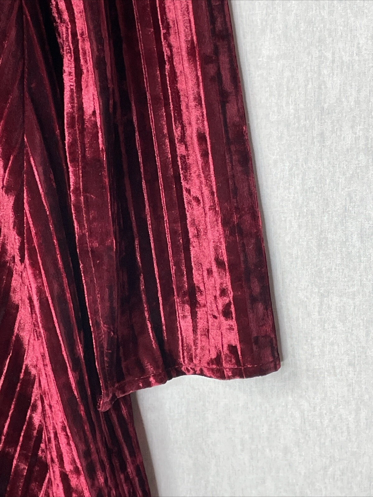 VALENTINO Abito velluto Madison Leigh taglia 16 rosso bordeaux manica lunga vacanze Natale