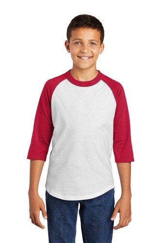Sport-Tek YT200 Youth 100% Ring Spun Cotton Colorblock Raglan Jersey T-Shirt - Picture 107 of 114