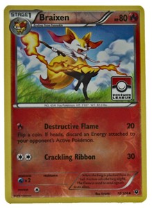 Braixen 12/124 Reverse Holo League Promo Fates Collide NM+ w/eBay Shipping