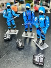 Vintage GI Joe 3 Figure LOT Black Major Cobra Soldier Enemy Trooper w Accessorie