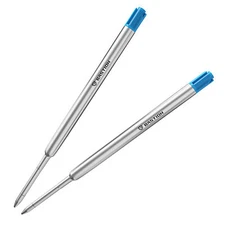 BASTION Ink Refill | 2x Blue Gel Fine Tip for Bolt Action Pen | 0.55mm Fine Tip