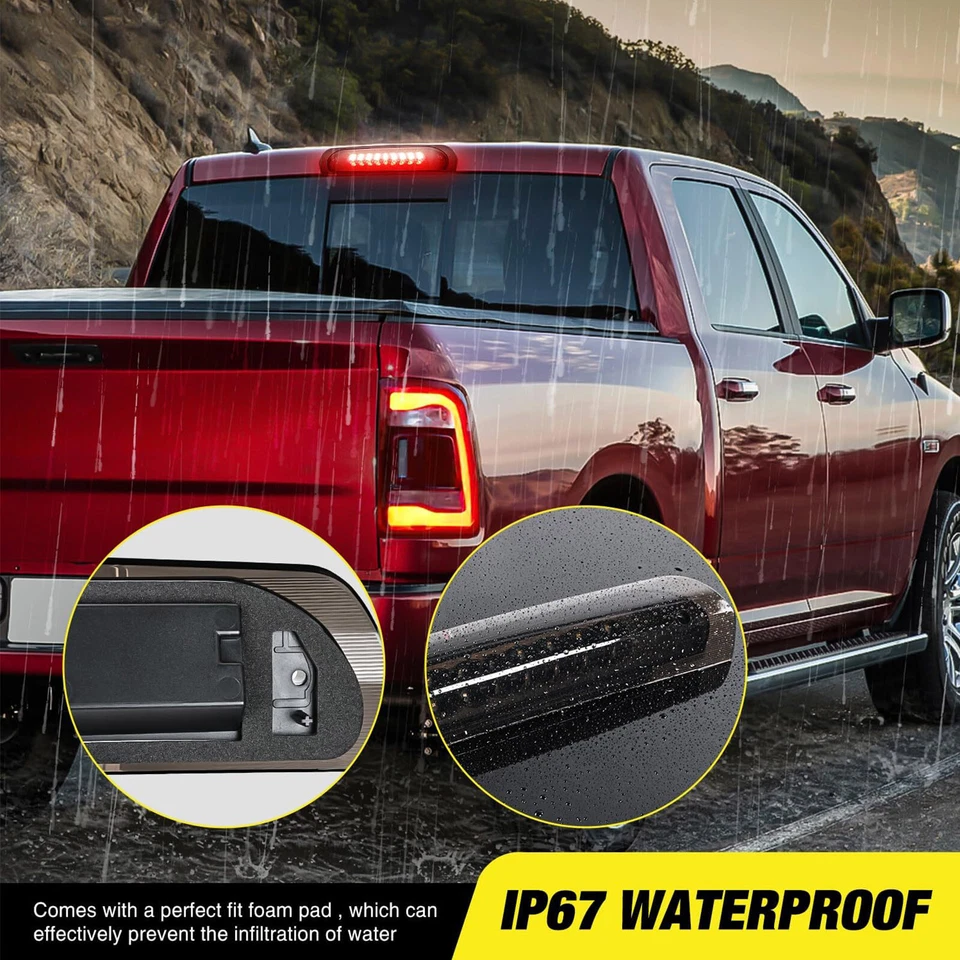 Tercera luces traseras LED ahumadas lámparas de freno para Dodge Ram 1500 2500 3500 2002-2009 EE. UU. Foto 3 de 4