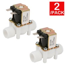 2pc DC 12V 1/2" N/C Magnetic Electric Solenoid Valve Water Air Inlet Flow Switch