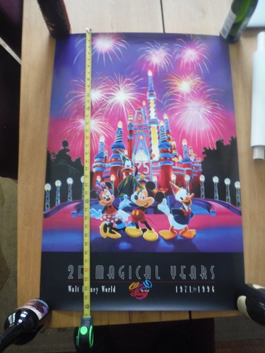 Poster Castello Torta 25° Compleanno Disney RARO Topolino Nascosto NUOVO - Foto 2 di 4