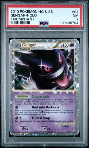 2010 POKEMON TRIUMPHANT GENGAR PRIME #94 ULTRA RARE PSA 7 NM #110495794