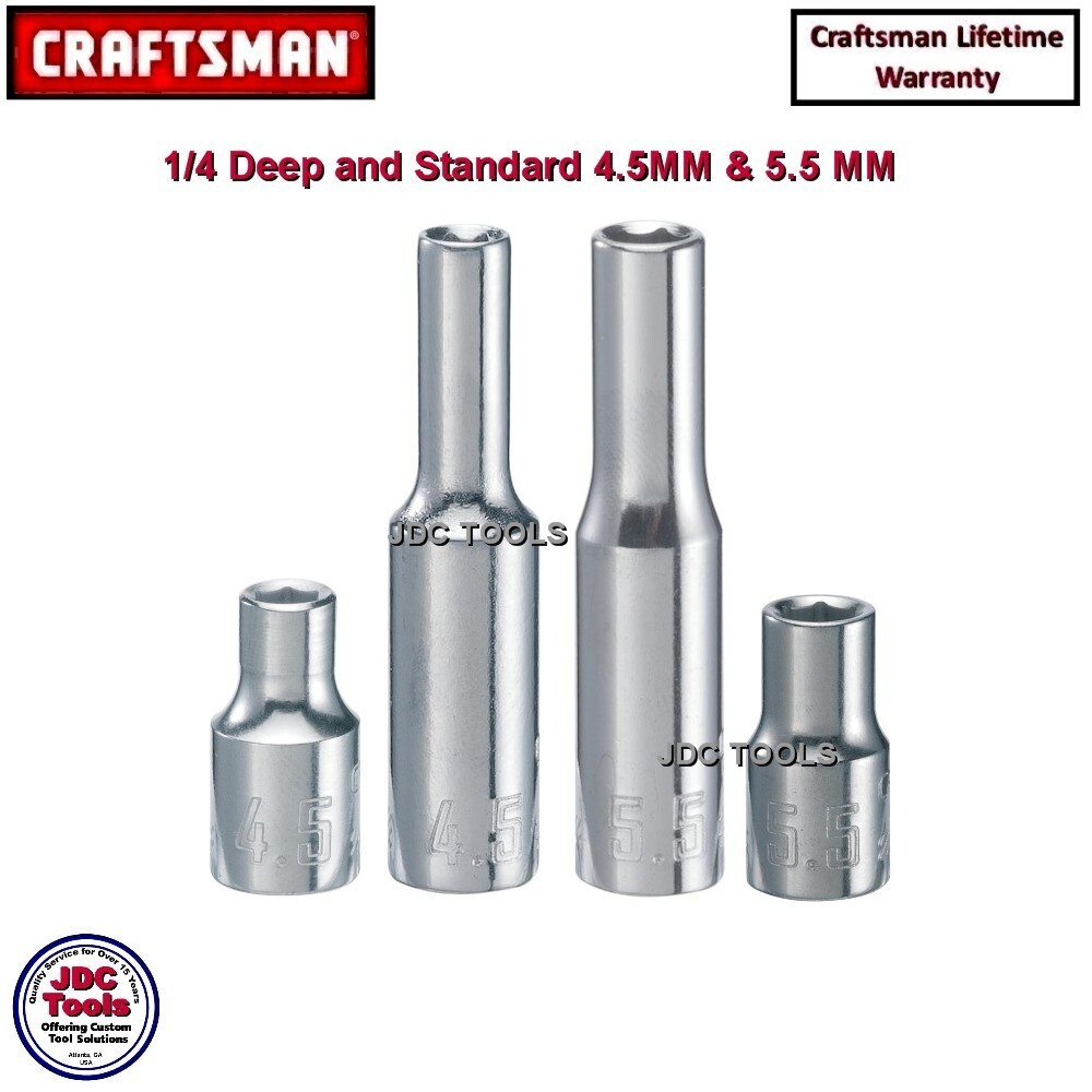 Craftsman 5.5 mm Metric Deep Socket, 1/4 in. Drive, 6 Point Craftsman 5.5 mm Metric Deep Socket, 1/4 in. Drive, 6 Point