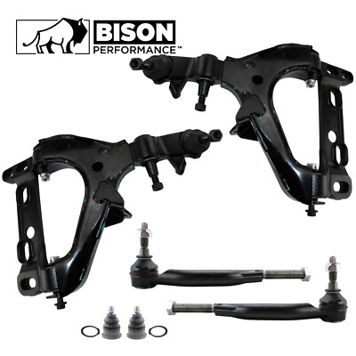 Bison Performance 6pc Front Lower Control Arm Outer Tie Rods Kit For Chevy GMC
