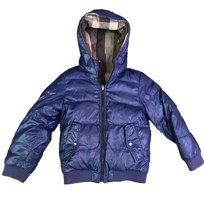 100% Authentic Burberry Kids Boys Blue Puffer Jacket Size 8Y
