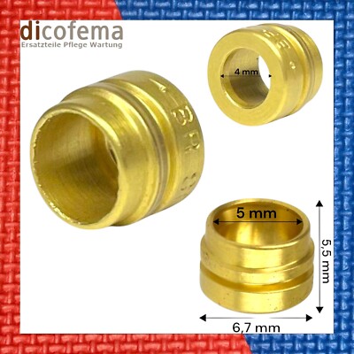 1 - 10  Stück Klemmringe 4 mm für Schläuche SERTO, SOGV, Messing