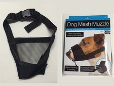 Mesh Muzzle for Dog - M - Adjustable Flexible Allows Drinking Panting