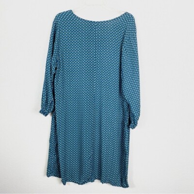 Old Navy Blue Floral V Neck Long Sleeve Dress Size XL | eBay