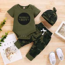 0-18 Months Newborn Boy Girl Clothes Set Letter Print Short Sleeve Pants Outfit