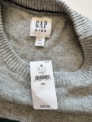 Gap Kids Boys Striped Multicolor Sweater Size XXL 60% Cotton, 10% Wool NEW - Picture 5 of 9