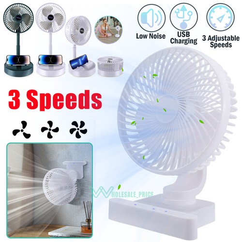 Ventilador De Aire Frio Portatil USB Recargable Ventilador De Mesa 3 Velocidades