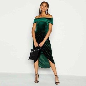 debenhams green velvet dress