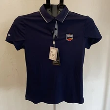 New W/ Logo Womens Level Wear Polo Small XS Navy Blue
