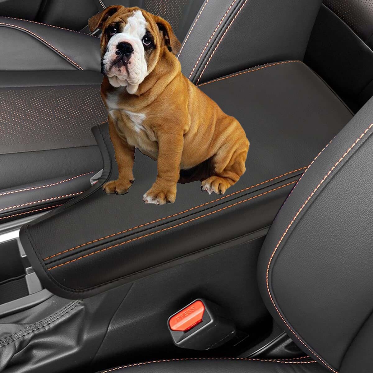 Copertura Per Bracciolo Console Centrale Subaru Forester 2009-2018 - Pelle Sintetica Marrone, Facile Installazione