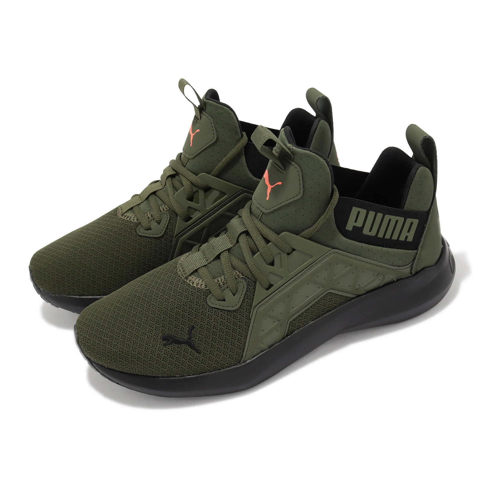 Puma Softride Enzo NXT Green Moss Black Men Running Jogging Shoes 195234-22