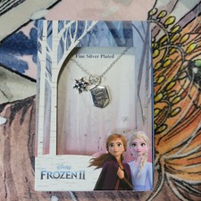 New Womens / Girls Disney Frozen II Snow Lead Courage Silver Plate Necklace NIP