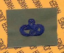 USAF Air Force Master Transportation Qualification OD Green & Blue badge patch  