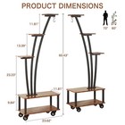 5 Tier Flower Rack Plant Stand Metal Shelves Bonsai Display Shelf w/Hanging Hook — photo 2