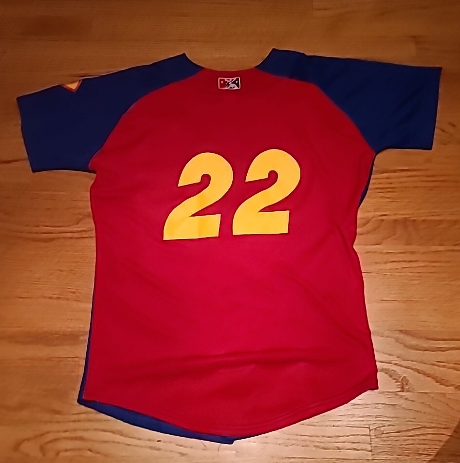 Game Used Wilmington Blue Rocks Superman Baseball jersey. #22 | eBay