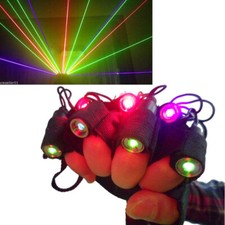 7PCS Laser RGB Beam Laser Gloves Stage Lighting Show Glove Lazer Beam Party UK